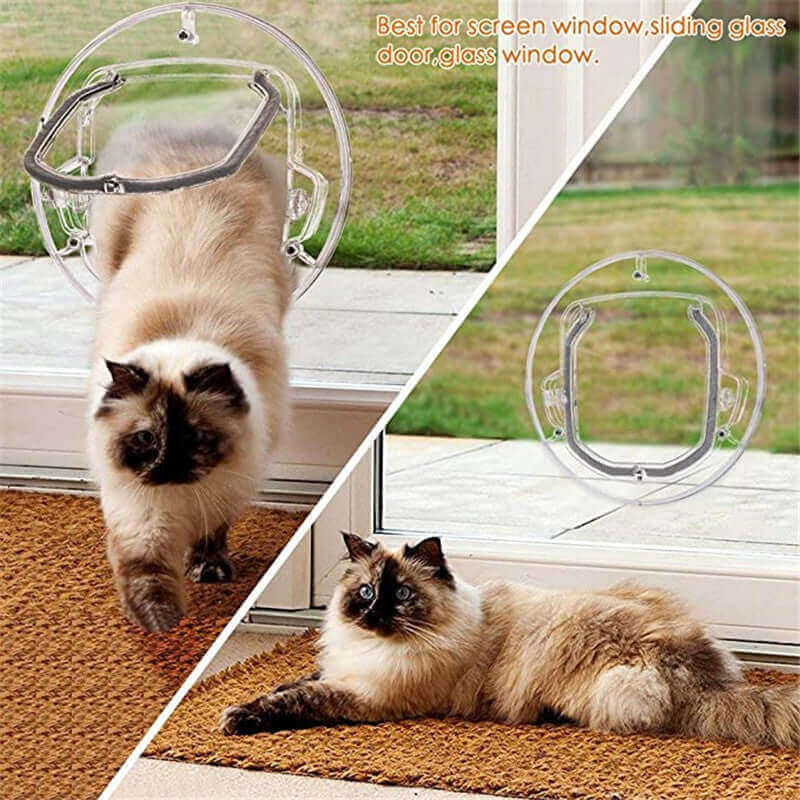 Round Transparent Pet Door - Dog and Cats