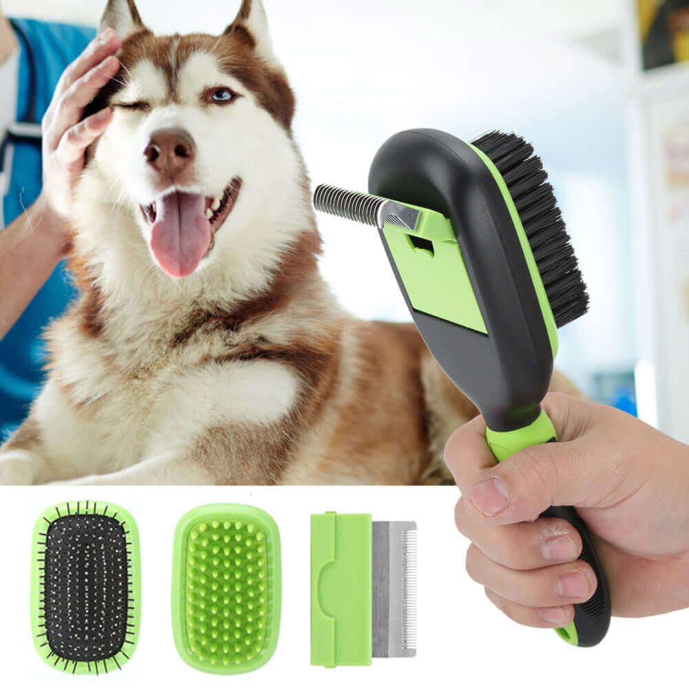 Versatile 5 in 1 pet grooming brush