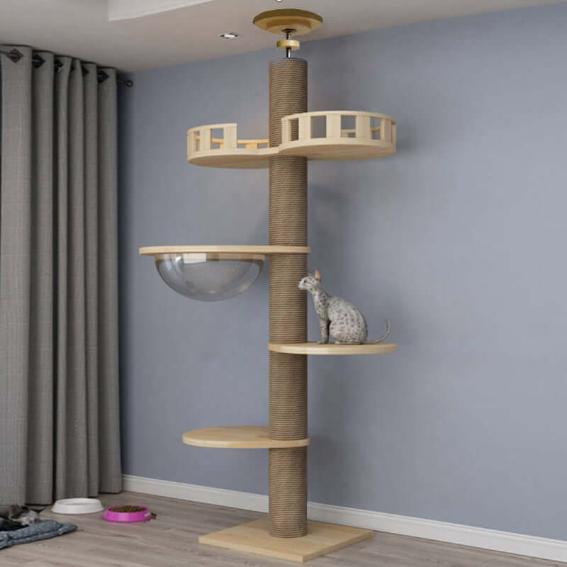 Solid Wood Column Cat Climbing Frame Toy - Cats