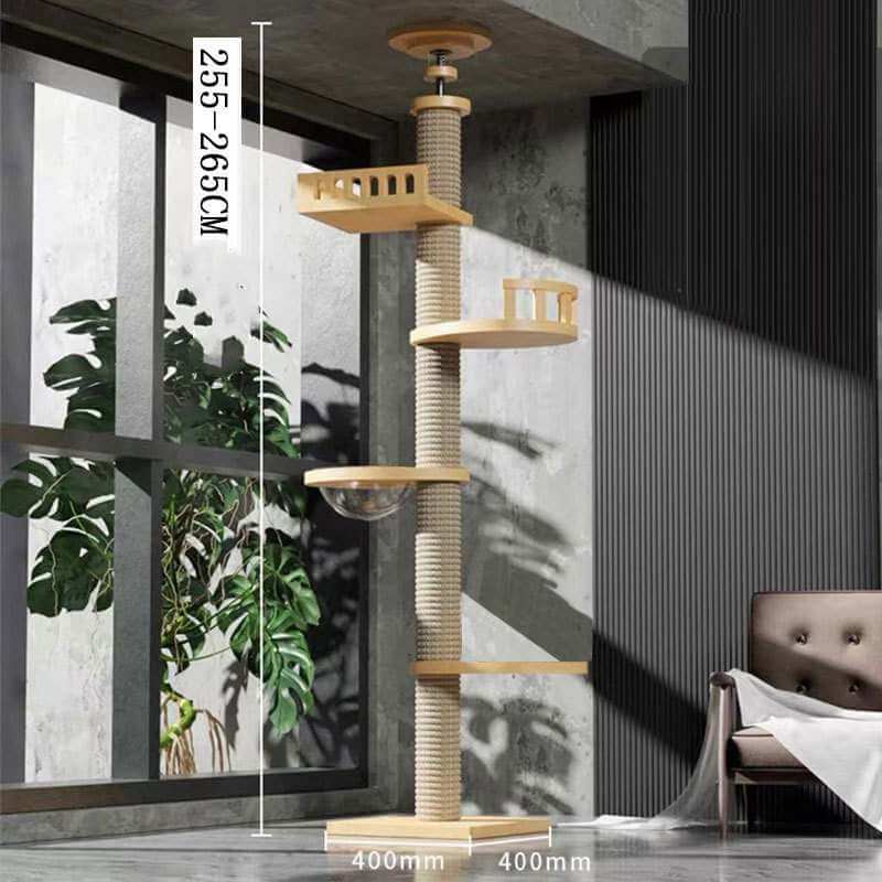 Solid Wood Column Cat Climbing Frame Toy - Cats