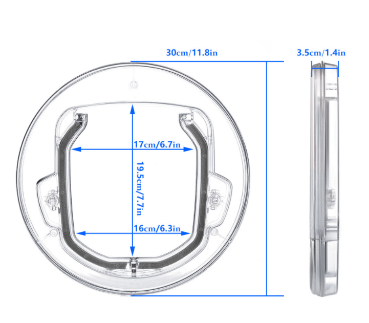 Round Transparent Pet Door - Dog and Cats