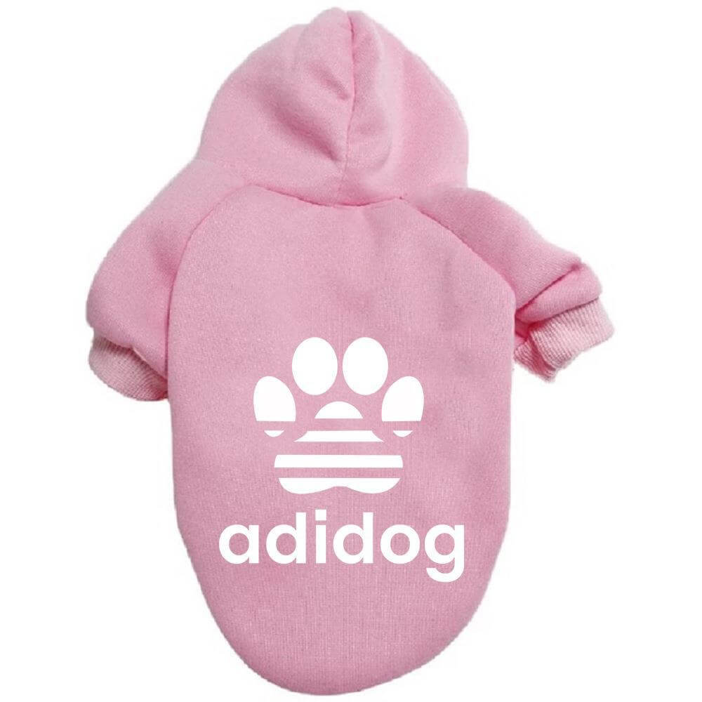 Dog Adidog apparel hoodie on