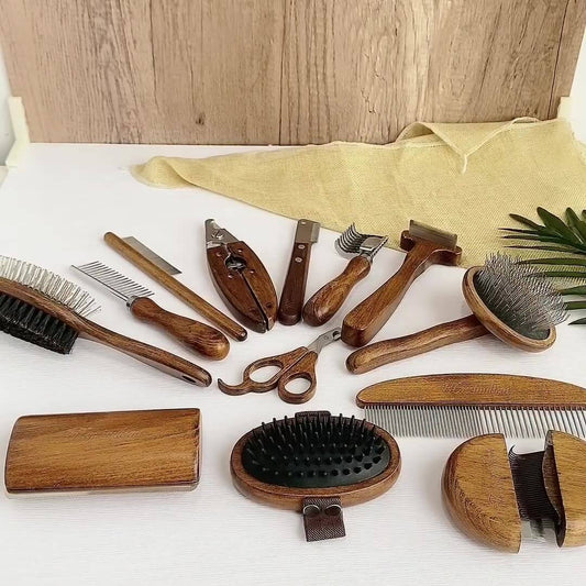 Pet Comb Solid Wood Antique Bundle