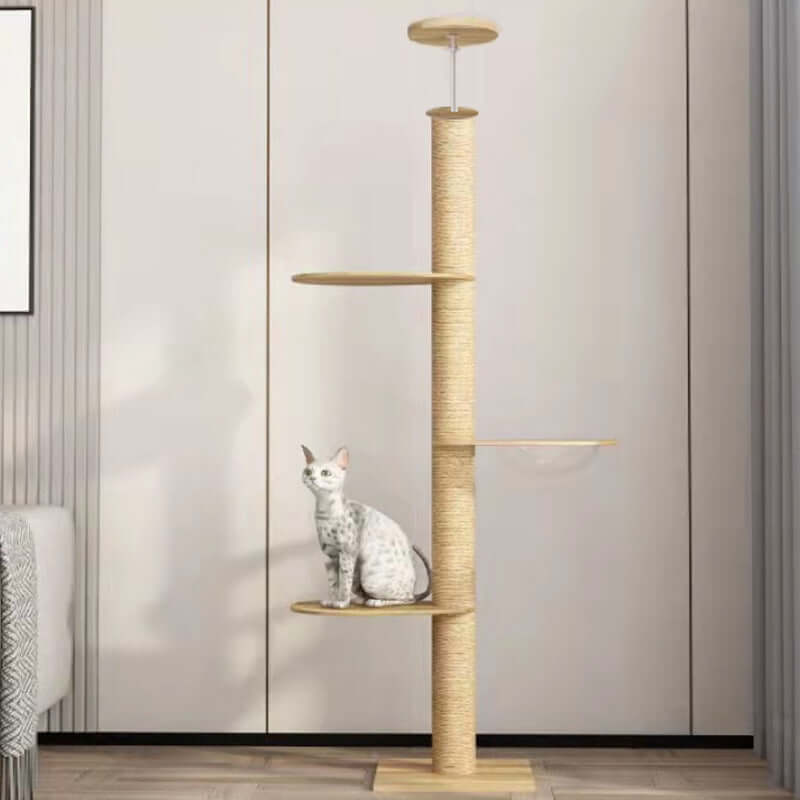 Solid Wood Column Cat Climbing Frame Toy - Cats