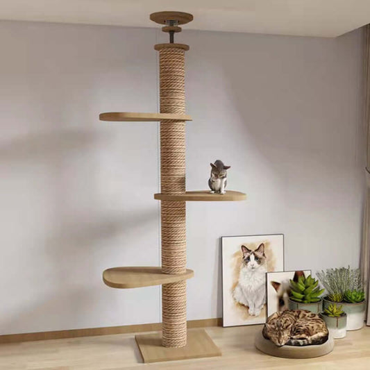 Solid Wood Column Cat Climbing Frame Toy - Cats