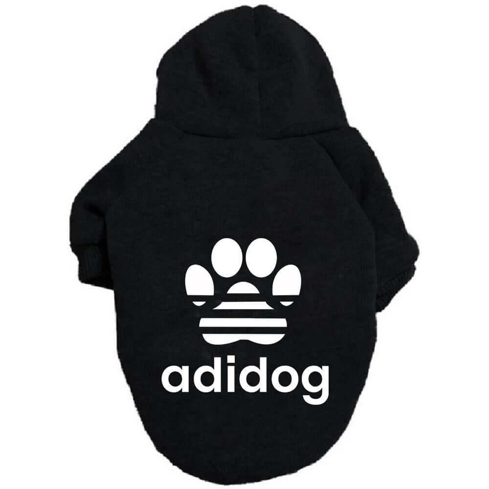 Dog Adidog apparel hoodie on